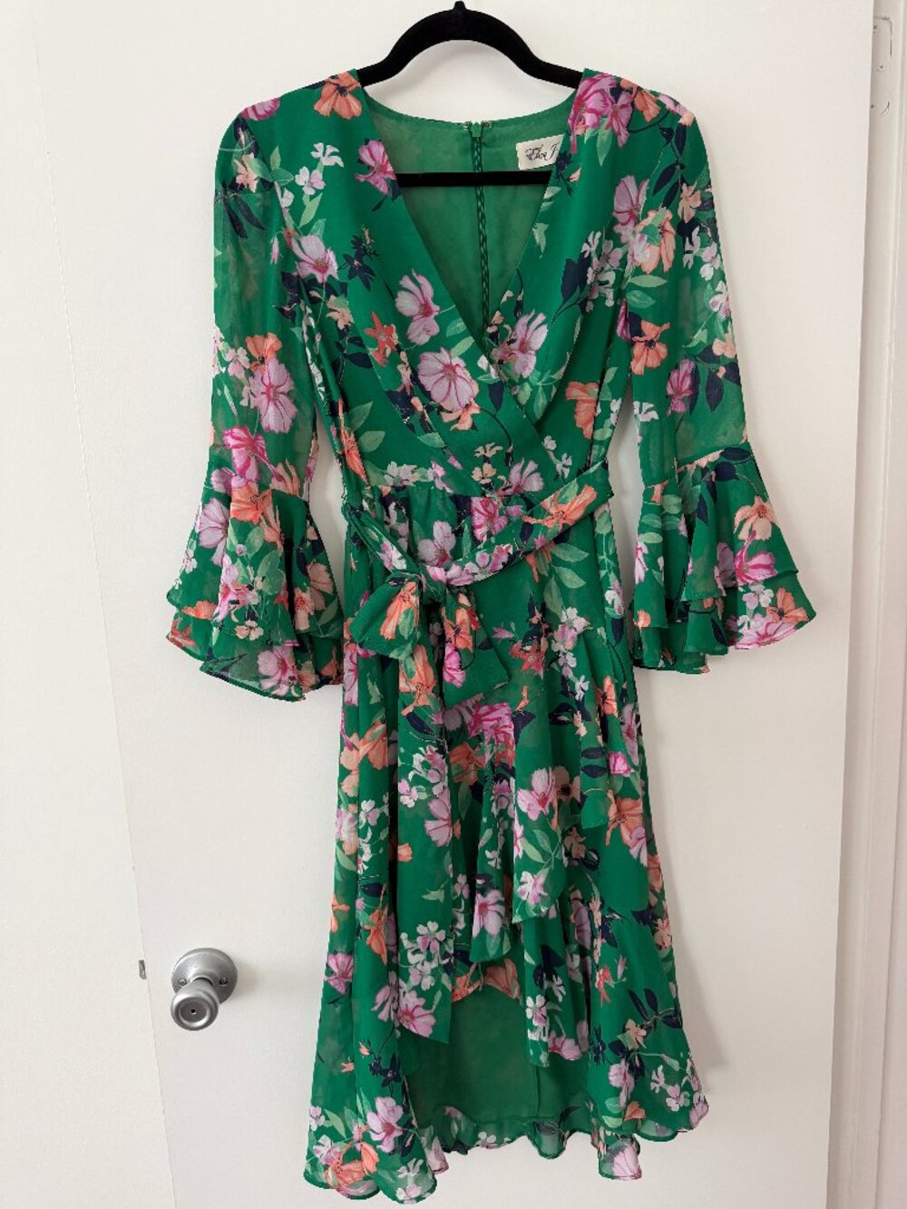 Eliza J Green Floral High Low Dress
